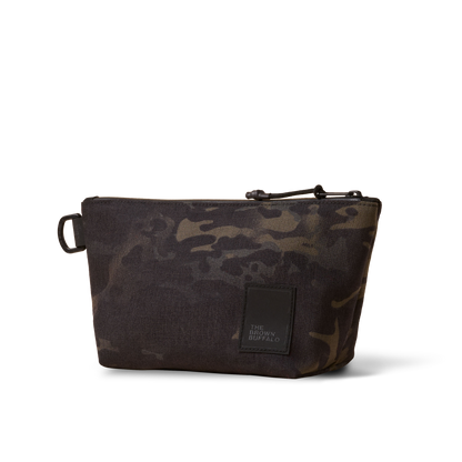Dopp Kit toiletry bag in camouflage canvas with The Brown Buffalo patch on Tampa Home & Garden Store