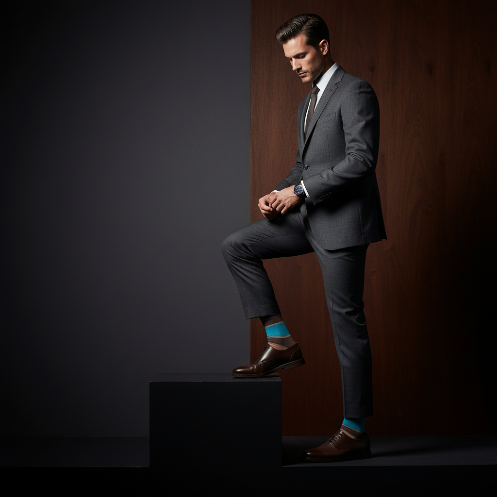 The Gentleman's Dress Sock Bundle DeadSoxy boardroom socks in teal accents on Tampa Home & Garden Store
