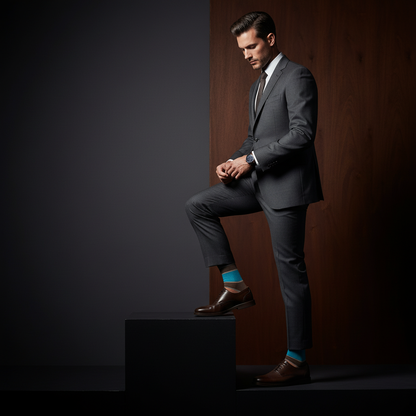The Gentleman's Dress Sock Bundle DeadSoxy boardroom socks in teal accents on Tampa Home & Garden Store