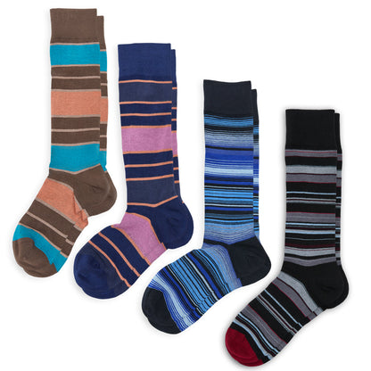The Proper Dress Sock Bundle 4-pair boardroom socks by DeadSoxy in brown navy blue black on Tampa Home & Garden Store