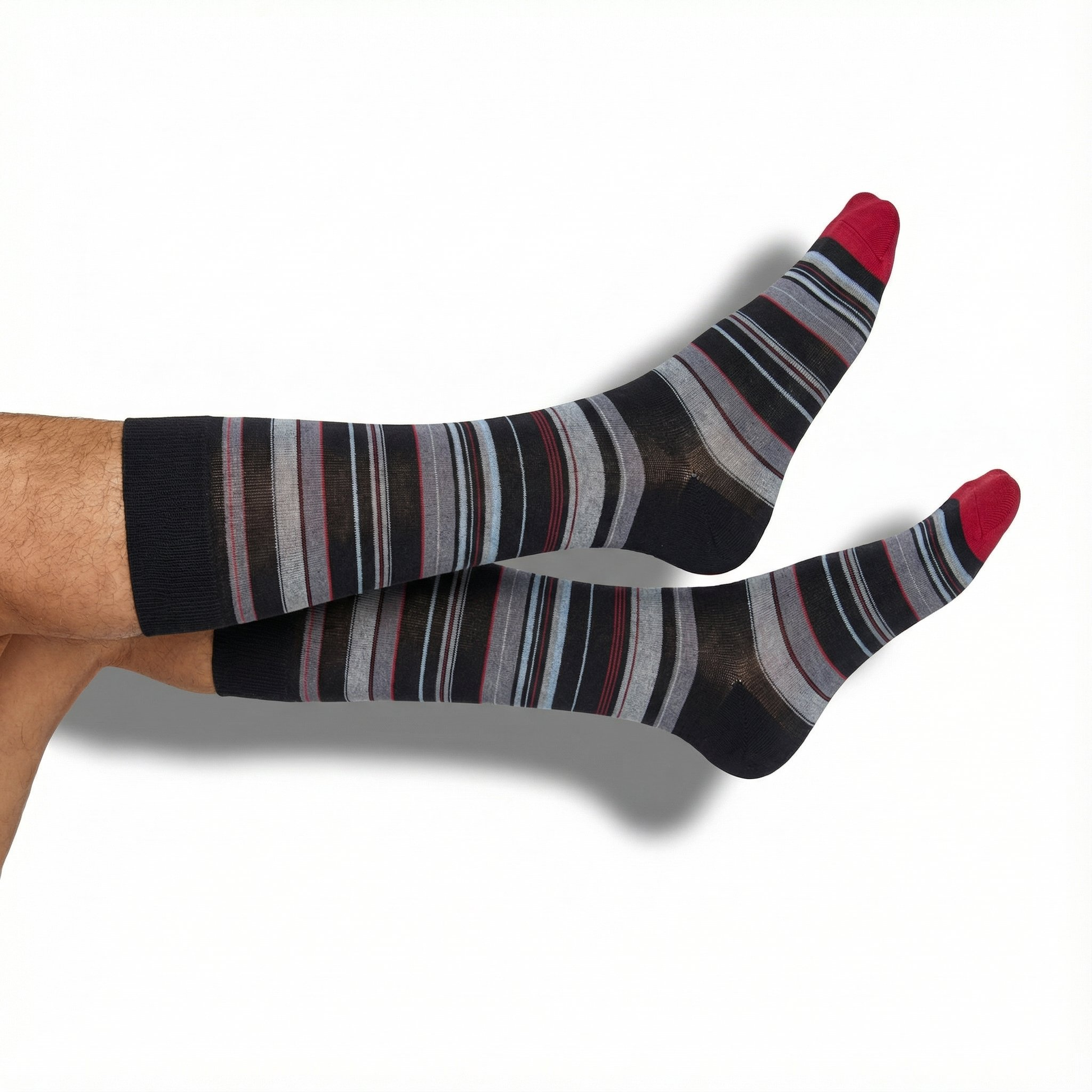 The Proper Dress Sock Bundle striped DeadSoxy socks gray black red toes on Tampa Store on Tampa Home & Garden Store