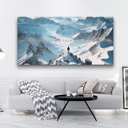 Canvas The Best View Cool Wall Art by Tailored Canvases, alpine snowy mountain landscape on Tampa Home & Garden Store