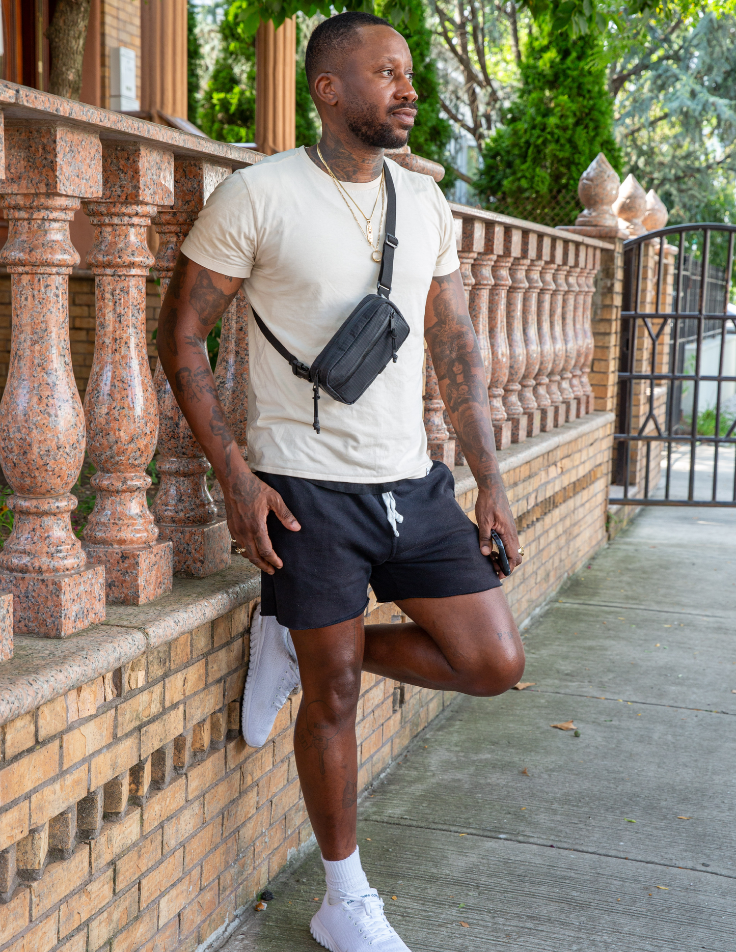 Conceal Waistpack The Brown Buffalo black nylon waist bag worn crossbody on Tampa Home & Garden Store