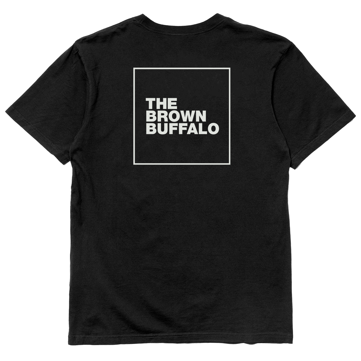 TBB Logo T-Shirt black short-sleeve tee with white square logo by The Brown Buffalo on Tampa Home & Garden Store