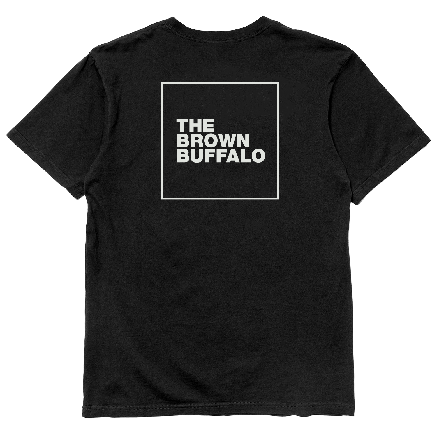 TBB Logo T-Shirt black short-sleeve tee with white square logo by The Brown Buffalo on Tampa Home & Garden Store