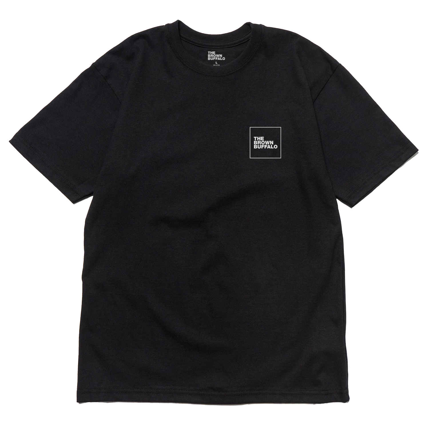 TBB Logo T-Shirt black short sleeve shirt with white square chest logo The Brown Buffalo on Tampa Home & Garden Store