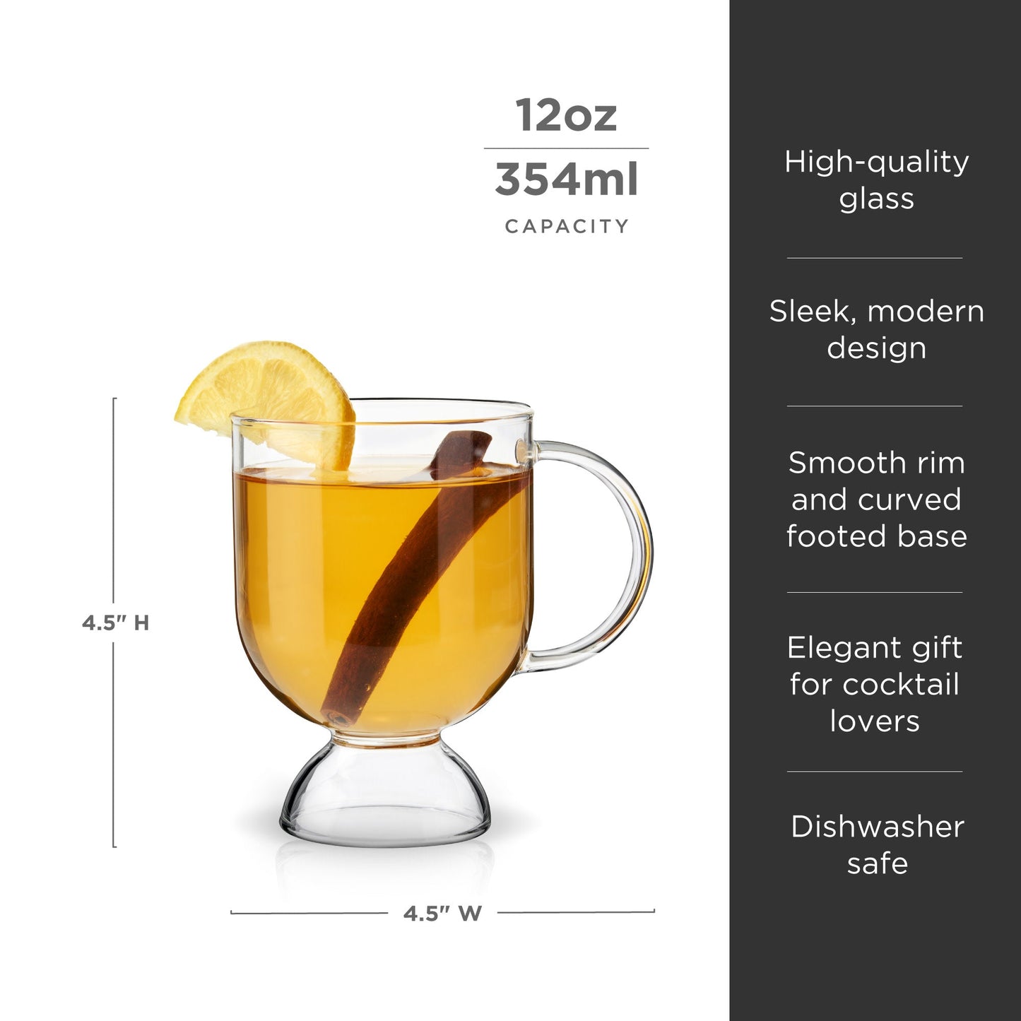 Raye Hot Toddy Glasses Set of 2 Clear Glass