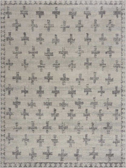 Tigris Swiss Cross Ivory and Gray Area Rug