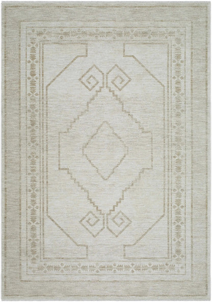 Taban Luxe Rug - Clearance by Boutique Rugs in beige with geometric diamond motif and border on Tampa Home & Garden Store