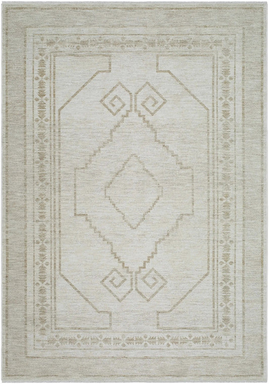 Taban Luxe Rug - Clearance by Boutique Rugs in beige with geometric diamond motif and border on Tampa Home & Garden Store