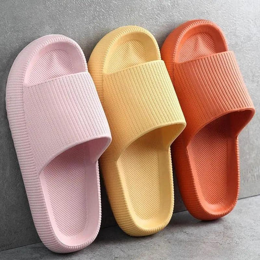 Stevvex EVA platform sandals pink yellow orange open-toe ribbed slides on Tampa Home & Garden Store