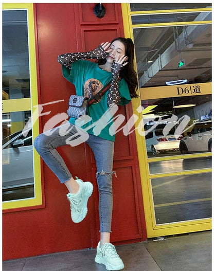 Thick platform lace-up sneakers in mint green with chunky sole for casual wear on Tampa Home & Garden Store