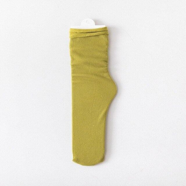 Stevvex thin breathable cotton socks yellow ribbed athletic unisex for men and women on Tampa Home & Garden Store
