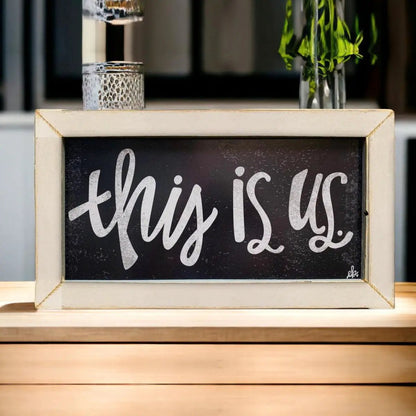 This Is Us Medium Sign Farmhouse Chic White Frame