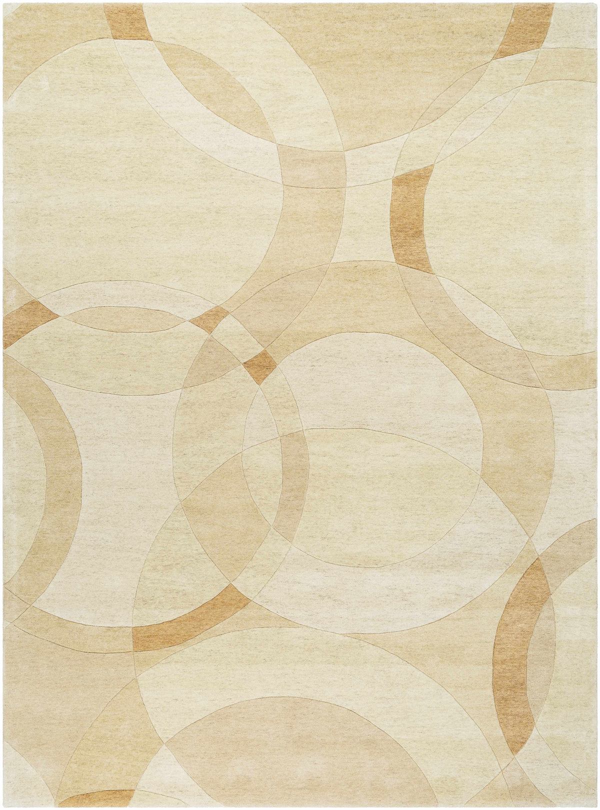 Theta Modern Wool Rug clearance beige abstract arc pattern by Boutique Rugs on Tampa Home & Garden Store