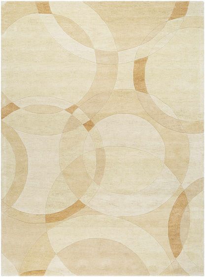 Theta Modern Wool Rug clearance beige abstract arc pattern by Boutique Rugs on Tampa Home & Garden Store