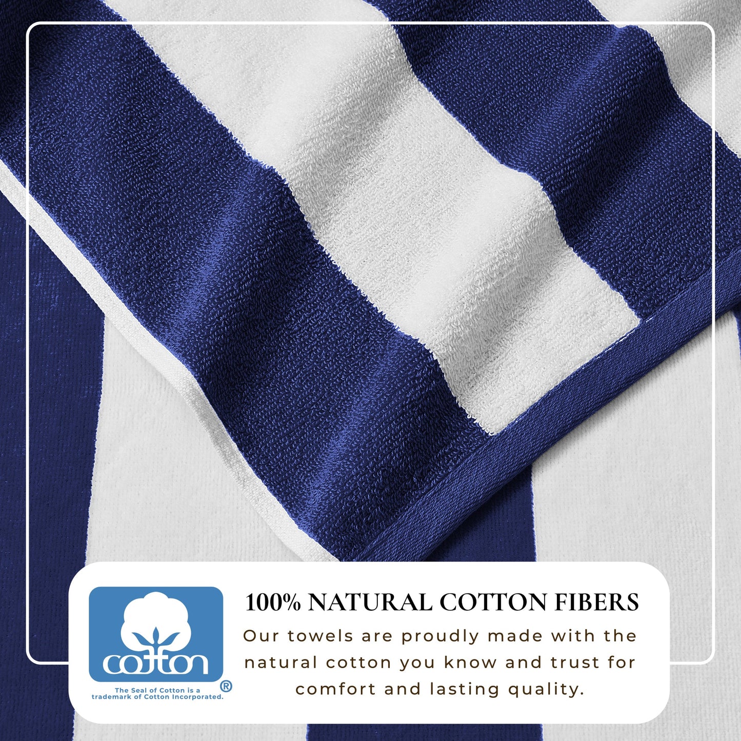 Cotton And Velour Cabana Stripe Beach Towel