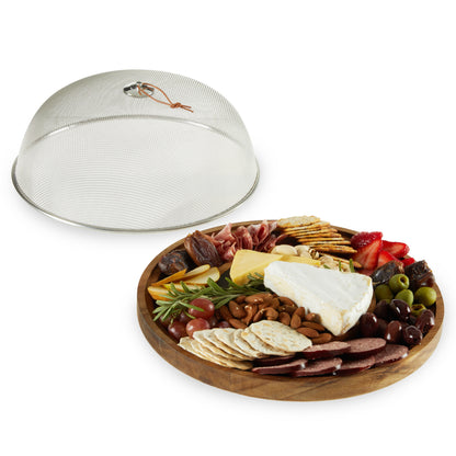 Slate and Acacia Cheese Board With Mesh Dome