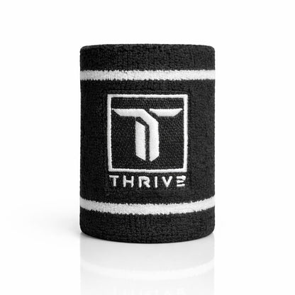 Thrive Classic wristband, black with white stripe, Thrive logo on Tampa Home & Garden Store