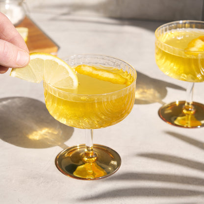 Gatsby Style And Gold Plated Cocktail Glass Set