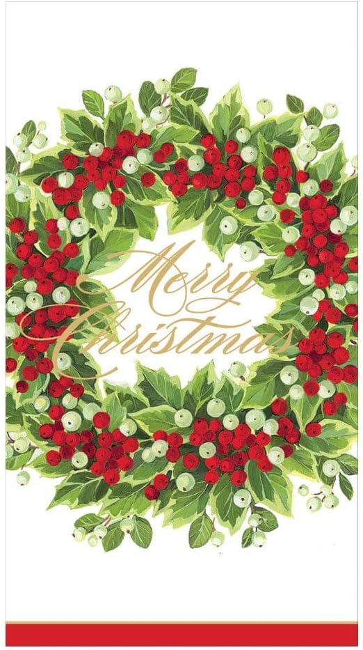 Serviette de table/serviette de buffet « Couronne de houx et de baies » - Joyeux Noël