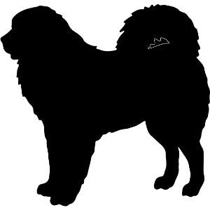 Tibetan Mastiff garden stake silhouette, black metal lawn ornament by Rustica Ornamentals on Tampa Home & Garden Store