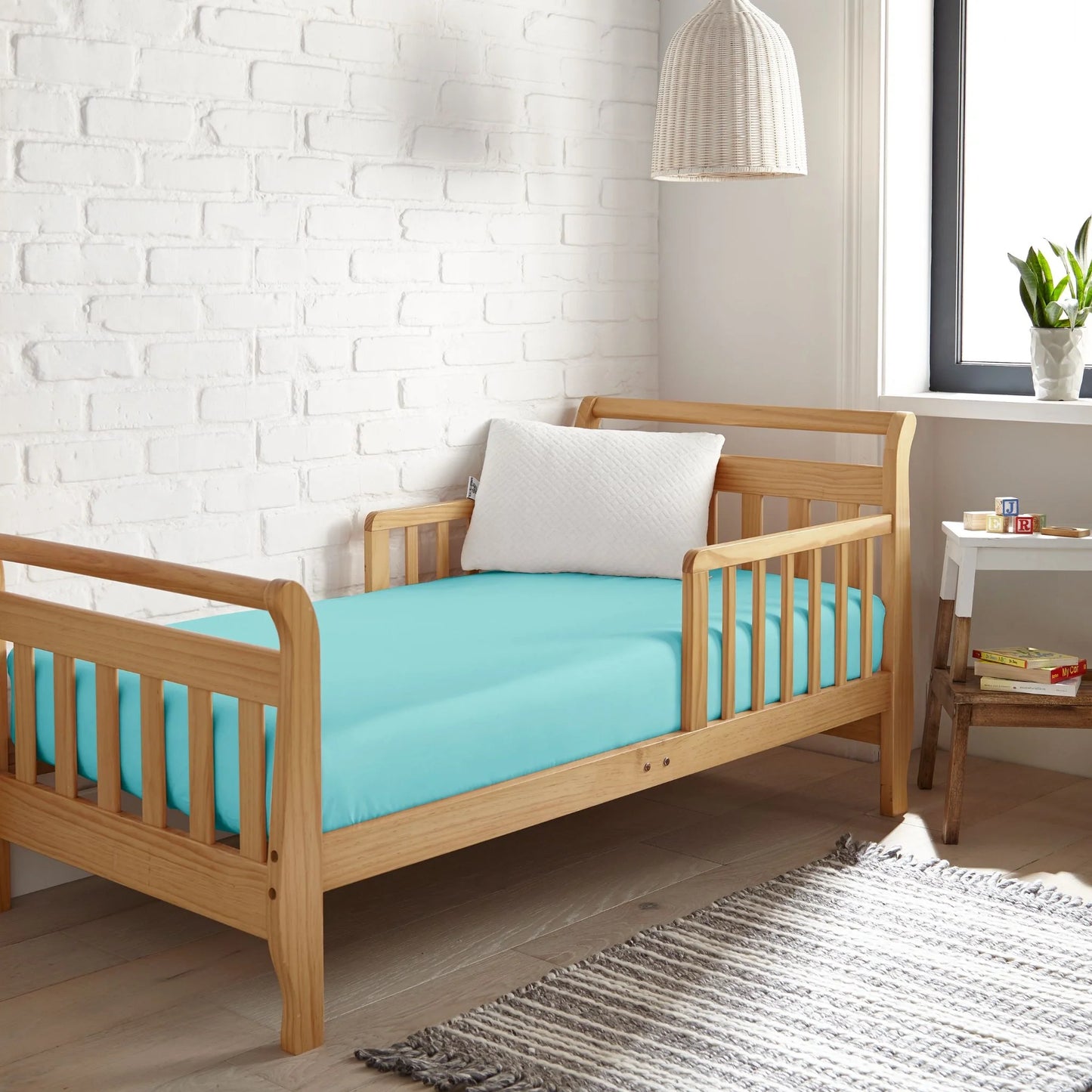 Sábana bajera ajustada de bambú refrescante para cuna