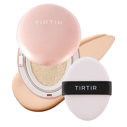 TIRTIR Mask Fit All Cover Cushion pink compact with white puff and beige sponge on Tampa Home & Garden Store