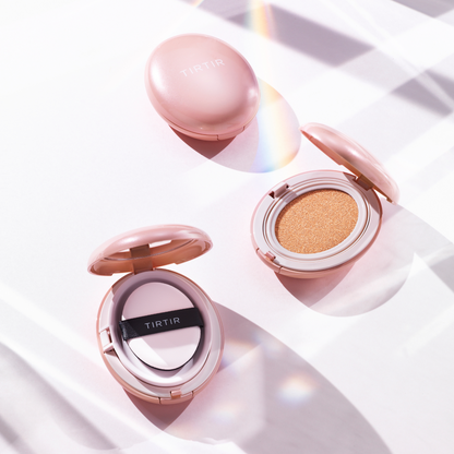TIRTIR Mask Fit All Cover Cushion compact SPF50+ PA+++ pink mini set with puff, 3 pieces shown on Tampa Home & Garden Store