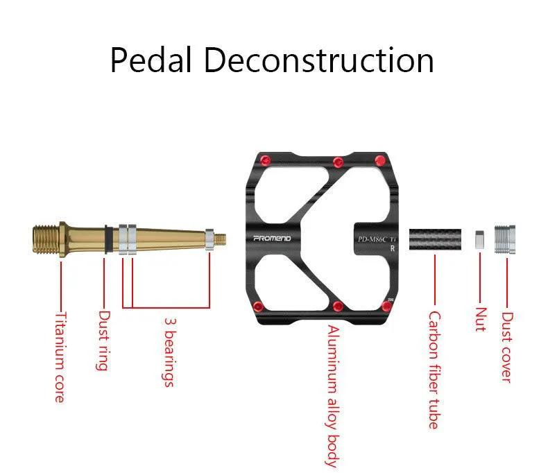 Titanium Bicycle Pedals With Titanium Shaft