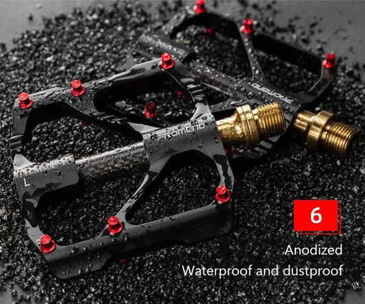 Stevvex platform bicycle pedals, black anodized body, red pins on Tampa Home & Garden Store