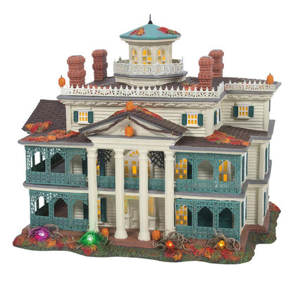Haunted Mansion Ceramic Jack Lantern Ornament with teal porch railings and glowing pumpkins on Tampa Home & Garden Store