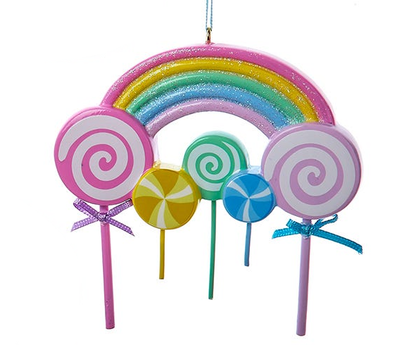 Ornement arc-en-ciel en forme de sucette -