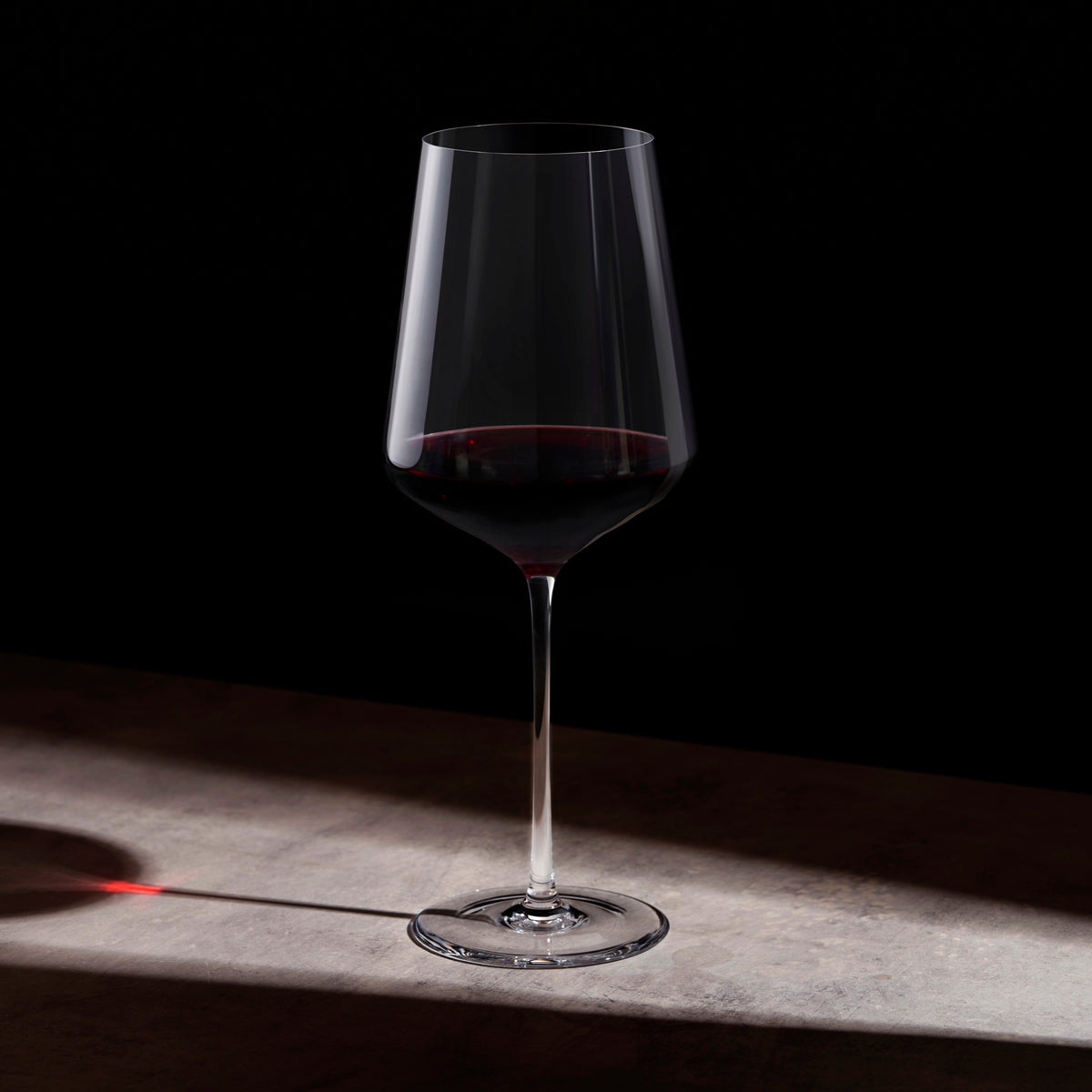 Liminal Universal Wine Glass by Viski, clear stemmed glass with red wine on Tampa Home & Garden Store
