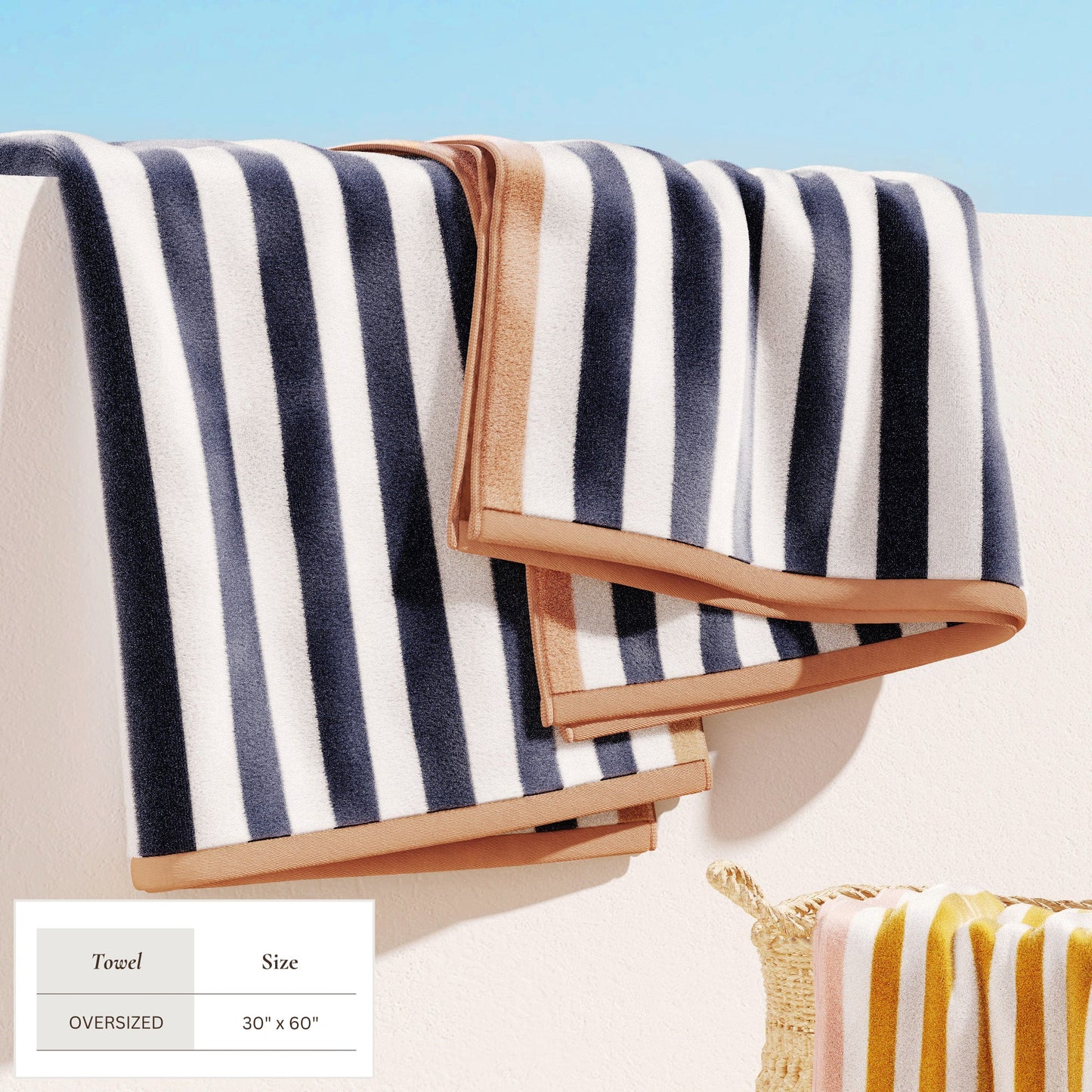 Cabana Cotton Beach Towel and Striped Border