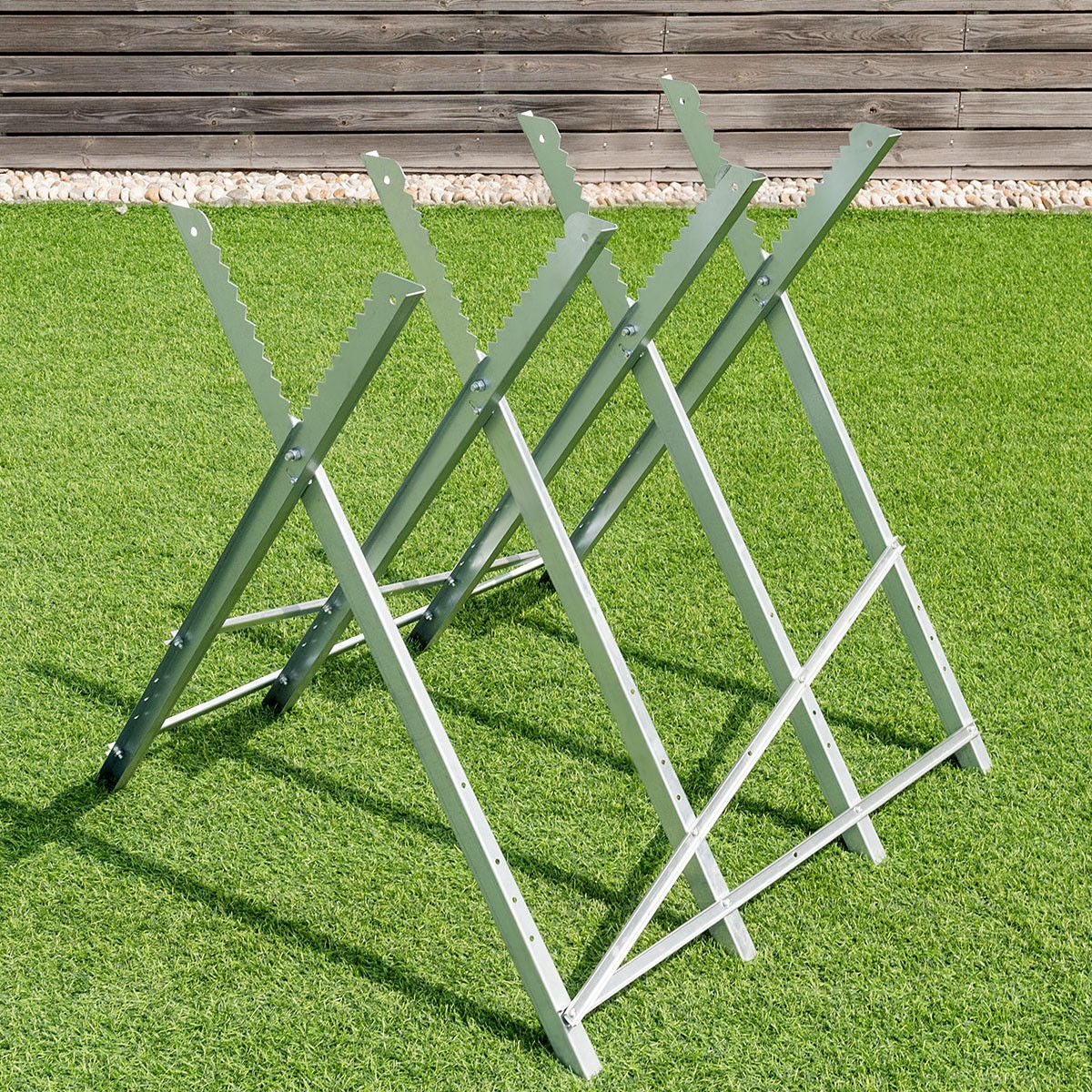 Caballete de sierra plegable portátil de acero de alta resistencia de 220 lb