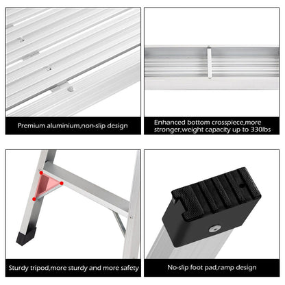 Heavy Duty Portable Bench Aluminum Folding Step Ladder