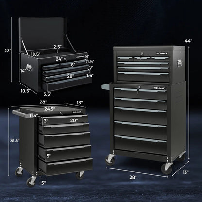 Rolling Steel Tool Chest with 11 Drawers