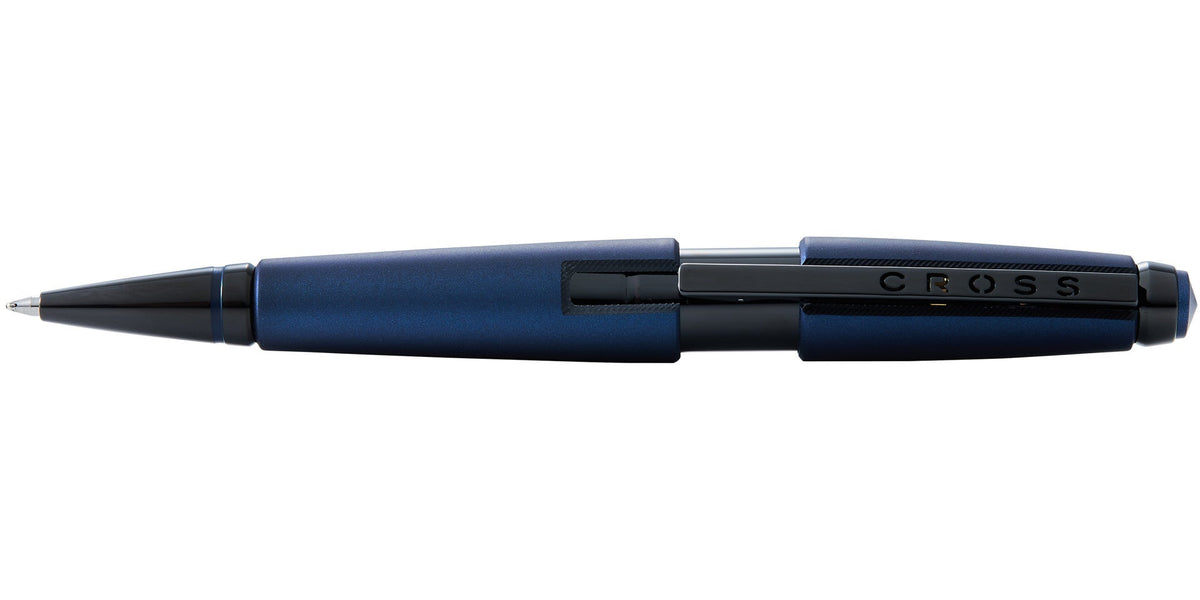 Edge Matte Blue Lacquer Gel Rollerball Pen by CROSS with blue matte body and clip on Tampa Home & Garden Store
