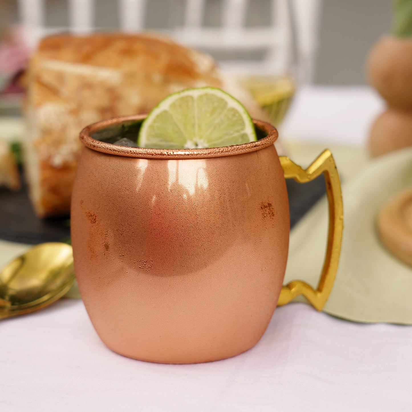Brushed Copper Moscow Mule Mug and Stirrer