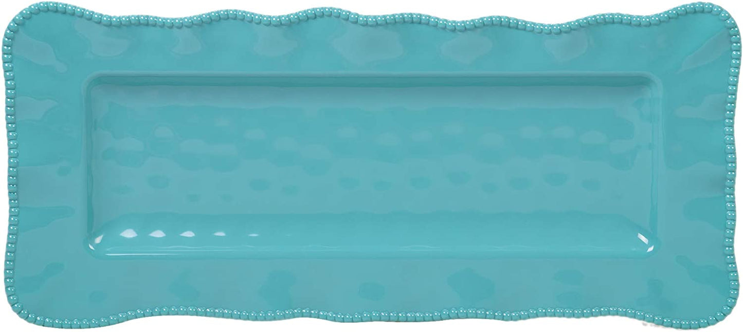 Plato rectangular azul