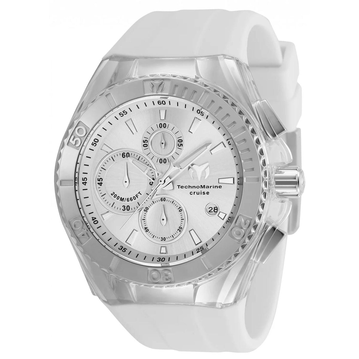 TechnoMarine Cruise men's watch with white silicone strap and silver dial on Tampa Home & Garden Store