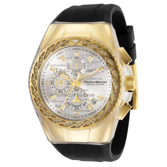 TechnoMarine Men's Cruise watch by Bids.com, gold-tone case with crystal bezel and silicone strap on Tampa Home & Garden Store