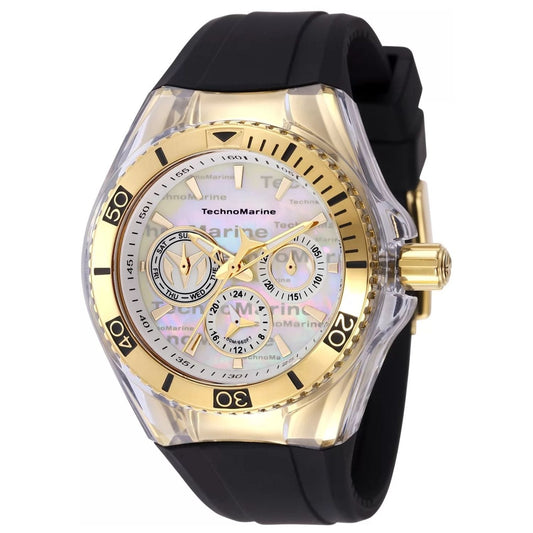 TechnoMarine Cruise watch with gold-tone bezel, iridescent dial, black rubber strap on Tampa Home & Garden Store