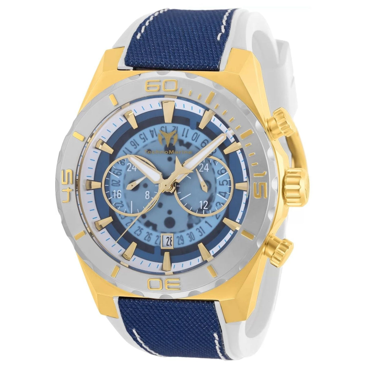 TechnoMarine Reef watch blue dial, gold-tone bezel, blue fabric strap two-tone case on Tampa Home & Garden Store