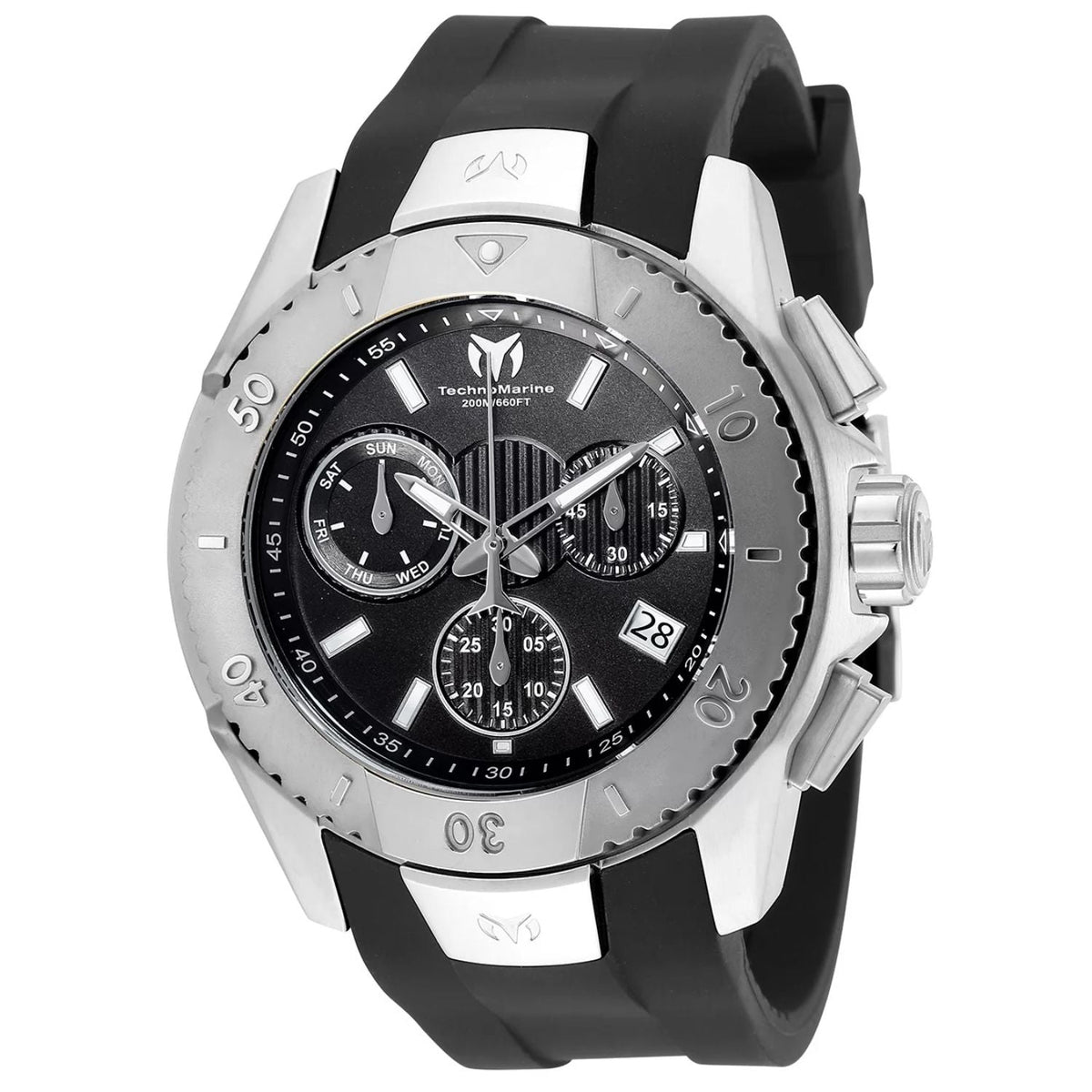 TechnoMarine UF6 men's watch with black dial, case and rubber strap 200m water resistant on Tampa Home & Garden Store