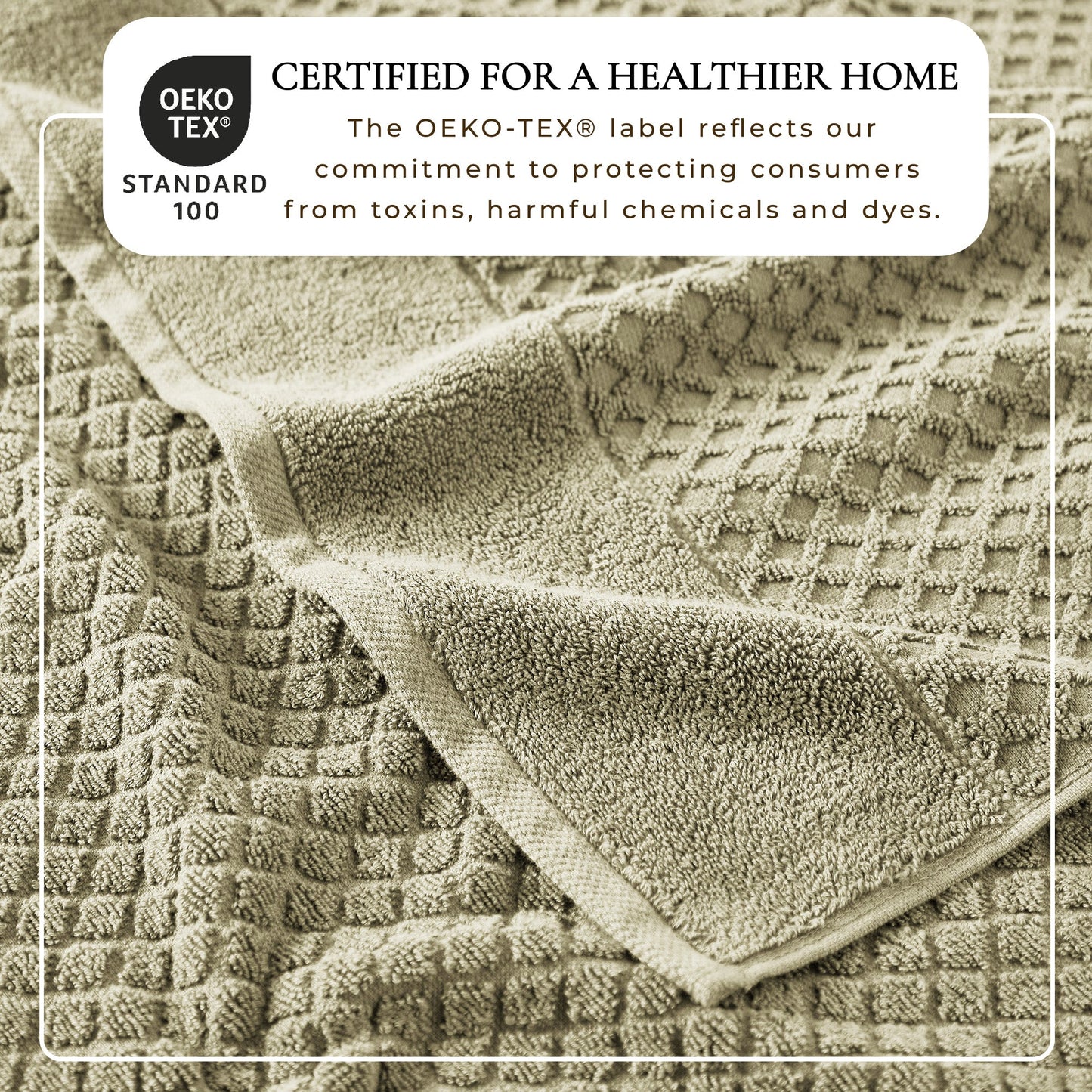 Cotton Diamond Waffle Weave Bath Towel Set