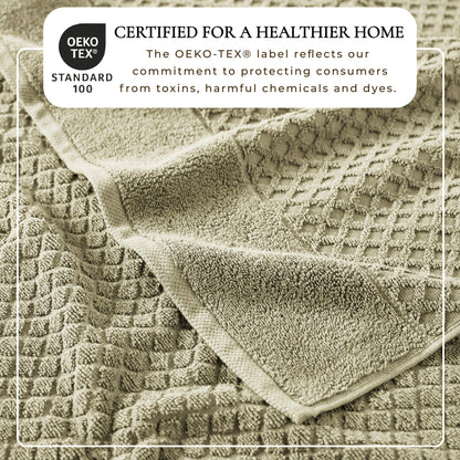 Cotton Diamond Waffle Weave Bath Towel Set