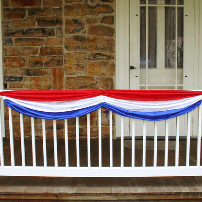 Guirlande de fanions patriotiques en tissu - Plus de 1,5 mètre de long