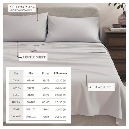 Heathered Jersey and Cotton Blend Bed Sheets
